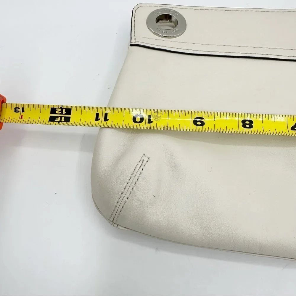 Coach Kyra‎ Soft Cream Khaki Leather Clutch Wristlet Bag Refurbished